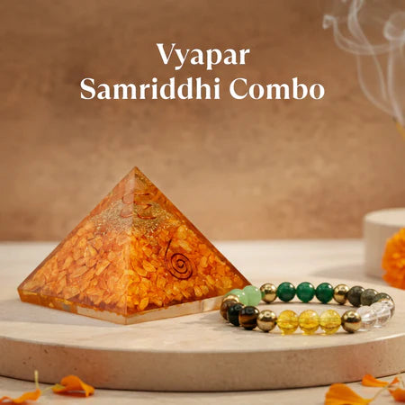 Vyapar Samriddhi Combo - Dhan Yog Band with Citrine Pyramid