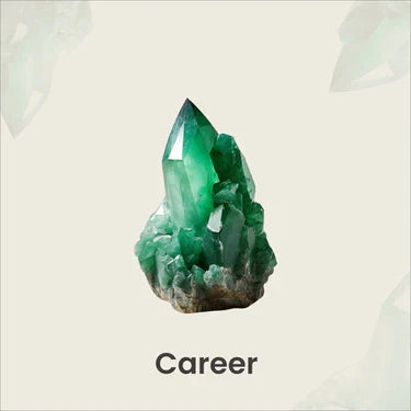 Green crystal cluster representing career growth and success concept