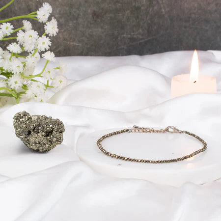 Pyrite Couple Combo - Raw Pyrite Bracelet with Raw Pyrite Anklet
