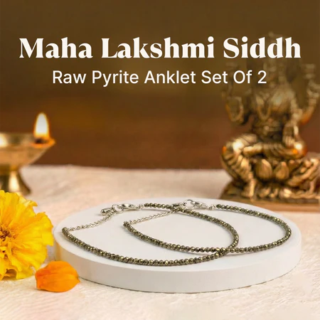 Maha Lakshmi Siddh Raw Pyrite Anklet