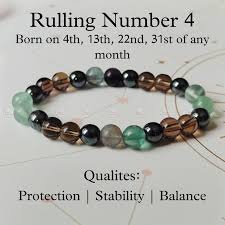 RULING NUMBER 4 BRACELET(Suitable for: Born on the 4th, 13th, 22nd and 31st of any month.)