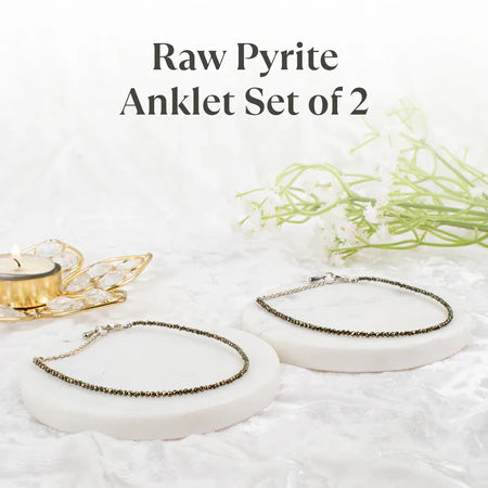Raw Pyrite Anklet Set Of 2